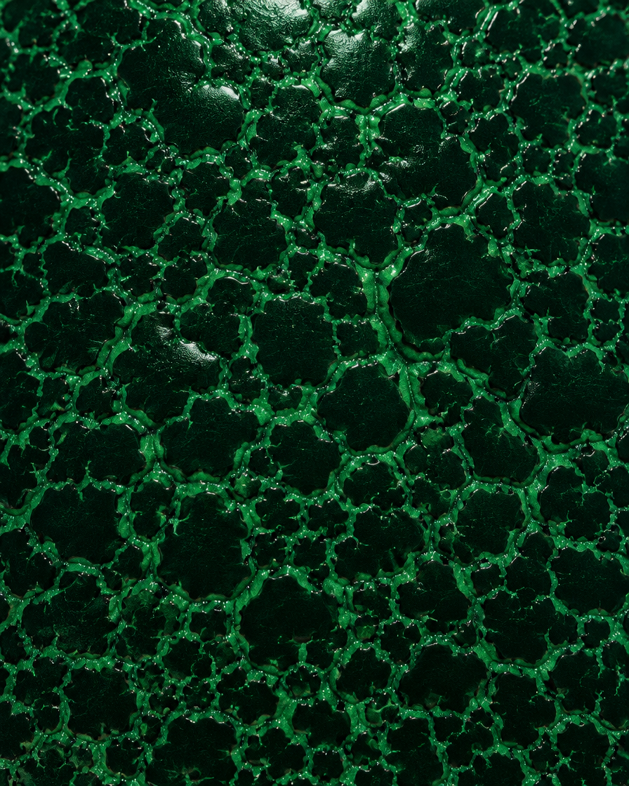 Cracked green lacquer texture
